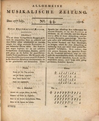 Allgemeine musikalische Zeitung Mittwoch 27. Juli 1808