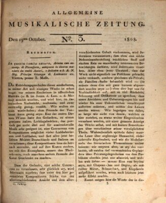 Allgemeine musikalische Zeitung Mittwoch 19. Oktober 1808