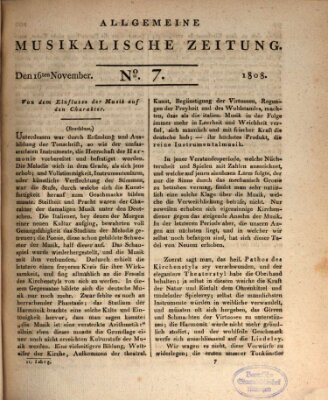 Allgemeine musikalische Zeitung Mittwoch 16. November 1808