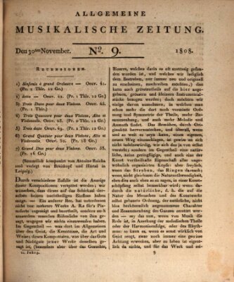 Allgemeine musikalische Zeitung Mittwoch 30. November 1808