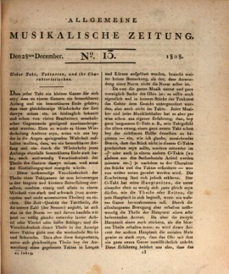 Allgemeine musikalische Zeitung Mittwoch 28. Dezember 1808