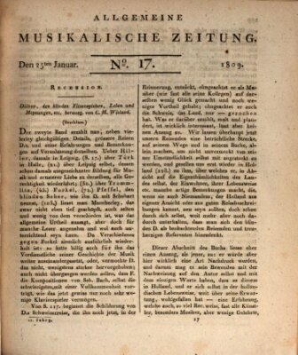 Allgemeine musikalische Zeitung Mittwoch 25. Januar 1809