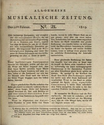 Allgemeine musikalische Zeitung Mittwoch 22. Februar 1809