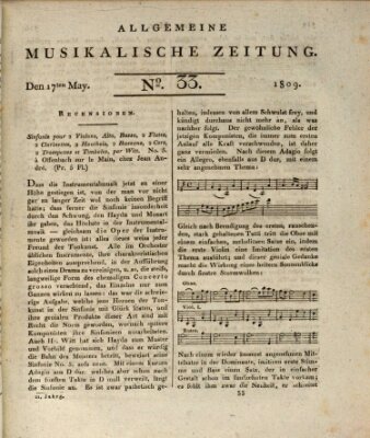 Allgemeine musikalische Zeitung Mittwoch 17. Mai 1809