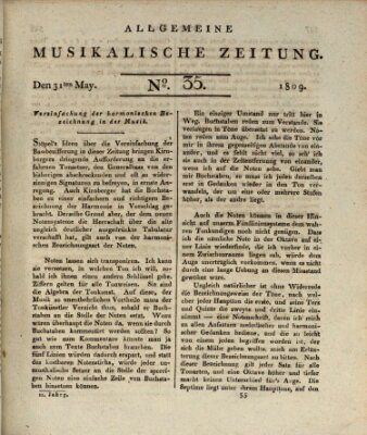 Allgemeine musikalische Zeitung Mittwoch 31. Mai 1809