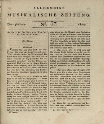 Allgemeine musikalische Zeitung Mittwoch 14. Juni 1809