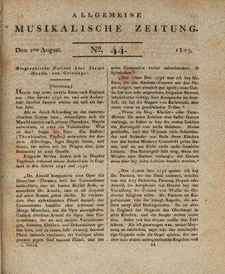 Allgemeine musikalische Zeitung Mittwoch 2. August 1809