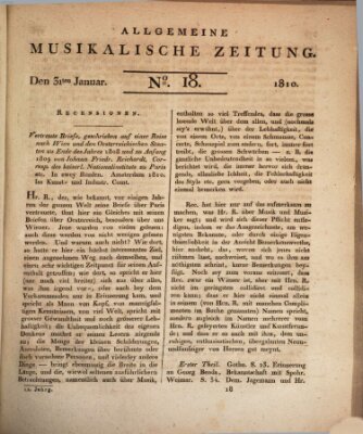 Allgemeine musikalische Zeitung Mittwoch 31. Januar 1810