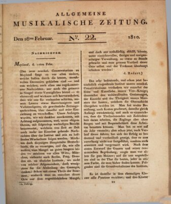 Allgemeine musikalische Zeitung Mittwoch 28. Februar 1810