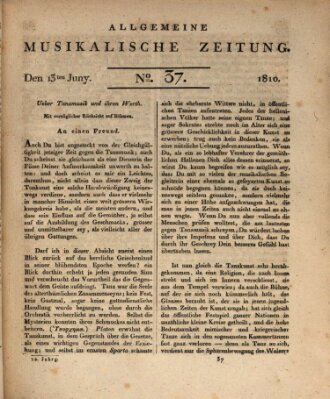 Allgemeine musikalische Zeitung Mittwoch 13. Juni 1810