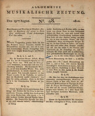 Allgemeine musikalische Zeitung Mittwoch 29. August 1810