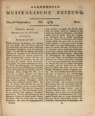 Allgemeine musikalische Zeitung Mittwoch 5. September 1810