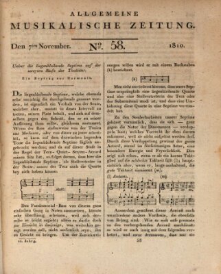 Allgemeine musikalische Zeitung Mittwoch 7. November 1810