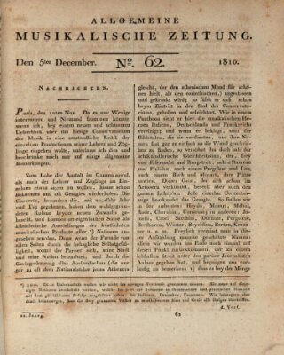 Allgemeine musikalische Zeitung Mittwoch 5. Dezember 1810