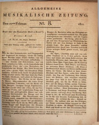 Allgemeine musikalische Zeitung Mittwoch 20. Februar 1811