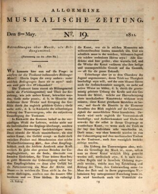 Allgemeine musikalische Zeitung Mittwoch 8. Mai 1811