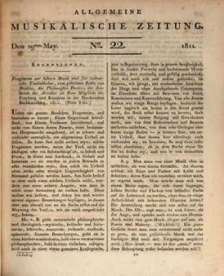 Allgemeine musikalische Zeitung Mittwoch 29. Mai 1811