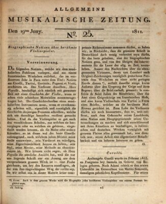 Allgemeine musikalische Zeitung Mittwoch 19. Juni 1811