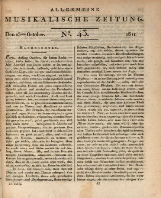 Allgemeine musikalische Zeitung Mittwoch 23. Oktober 1811