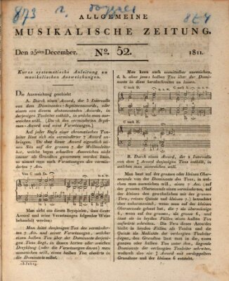 Allgemeine musikalische Zeitung Mittwoch 25. Dezember 1811