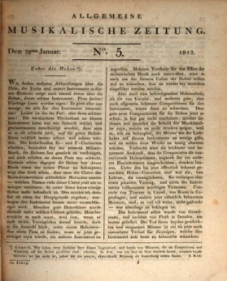 Allgemeine musikalische Zeitung Mittwoch 29. Januar 1812