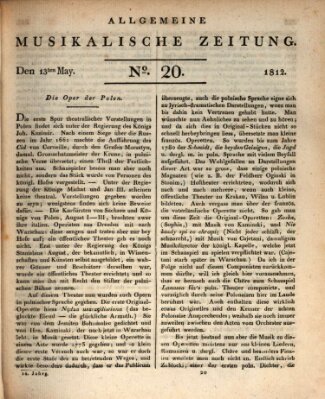 Allgemeine musikalische Zeitung Mittwoch 13. Mai 1812