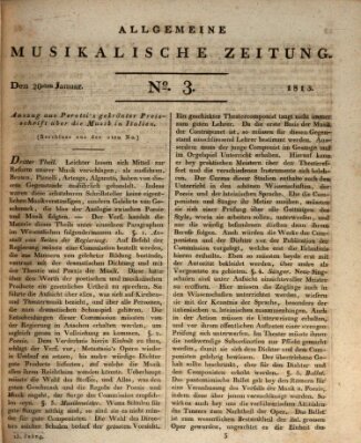 Allgemeine musikalische Zeitung Mittwoch 20. Januar 1813