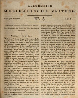 Allgemeine musikalische Zeitung Mittwoch 3. Februar 1813