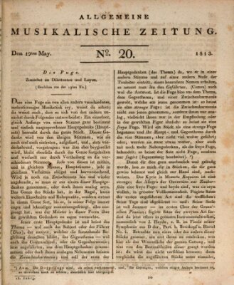 Allgemeine musikalische Zeitung Mittwoch 19. Mai 1813