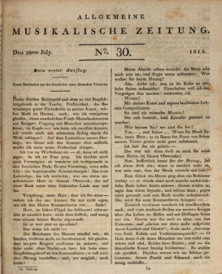 Allgemeine musikalische Zeitung Mittwoch 28. Juli 1813