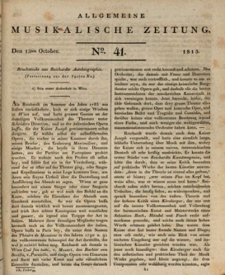 Allgemeine musikalische Zeitung Mittwoch 13. Oktober 1813