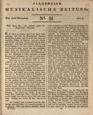 Allgemeine musikalische Zeitung Mittwoch 22. Dezember 1813