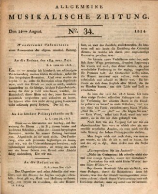 Allgemeine musikalische Zeitung Mittwoch 24. August 1814