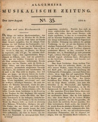 Allgemeine musikalische Zeitung Mittwoch 31. August 1814