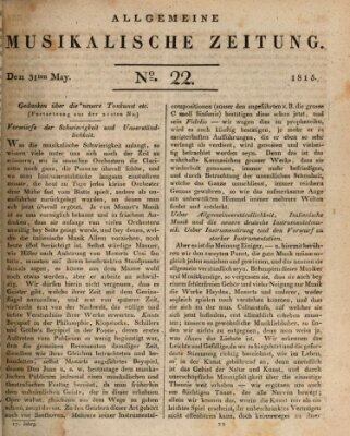 Allgemeine musikalische Zeitung Mittwoch 31. Mai 1815