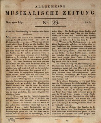 Allgemeine musikalische Zeitung Mittwoch 19. Juli 1815