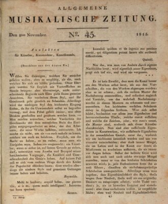 Allgemeine musikalische Zeitung Mittwoch 8. November 1815