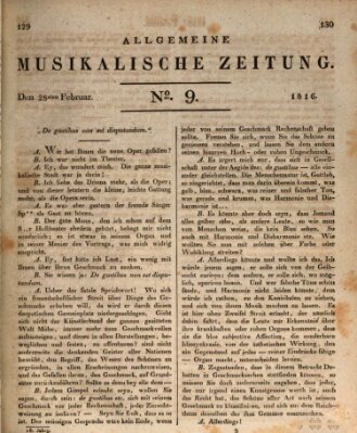 Allgemeine musikalische Zeitung Mittwoch 28. Februar 1816