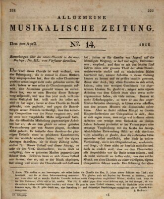 Allgemeine musikalische Zeitung Mittwoch 3. April 1816