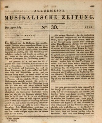 Allgemeine musikalische Zeitung Mittwoch 24. Juli 1816