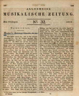 Allgemeine musikalische Zeitung Mittwoch 7. August 1816