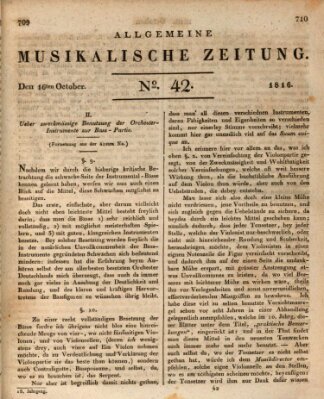 Allgemeine musikalische Zeitung Mittwoch 16. Oktober 1816