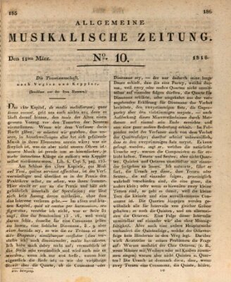 Allgemeine musikalische Zeitung Mittwoch 11. März 1818