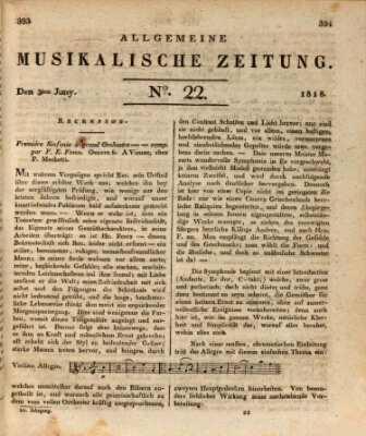 Allgemeine musikalische Zeitung Mittwoch 3. Juni 1818