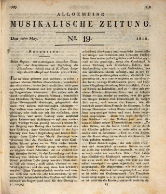 Allgemeine musikalische Zeitung Mittwoch 12. Mai 1819