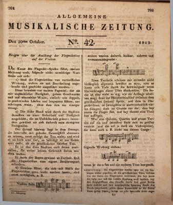 Allgemeine musikalische Zeitung Mittwoch 20. Oktober 1819