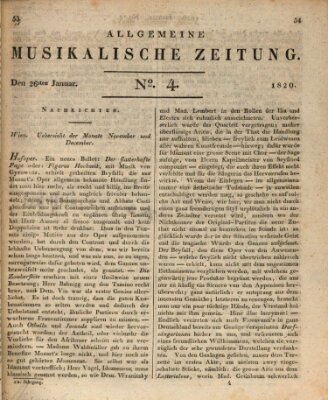 Allgemeine musikalische Zeitung Mittwoch 26. Januar 1820