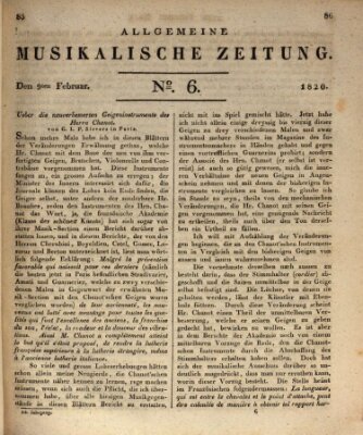 Allgemeine musikalische Zeitung Mittwoch 9. Februar 1820