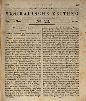 Allgemeine musikalische Zeitung Mittwoch 17. Mai 1820