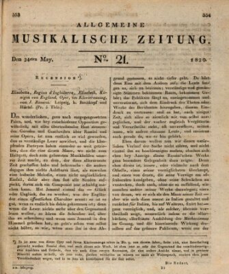 Allgemeine musikalische Zeitung Mittwoch 24. Mai 1820